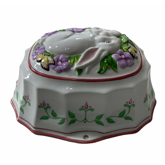 Vintage Franklin Mint Le Cordon Bleu Rabbit Jello Mold Glazed Ceramic - Picture 4 of 10
